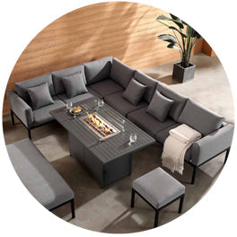 Garden Dining Sets with Firepit Table