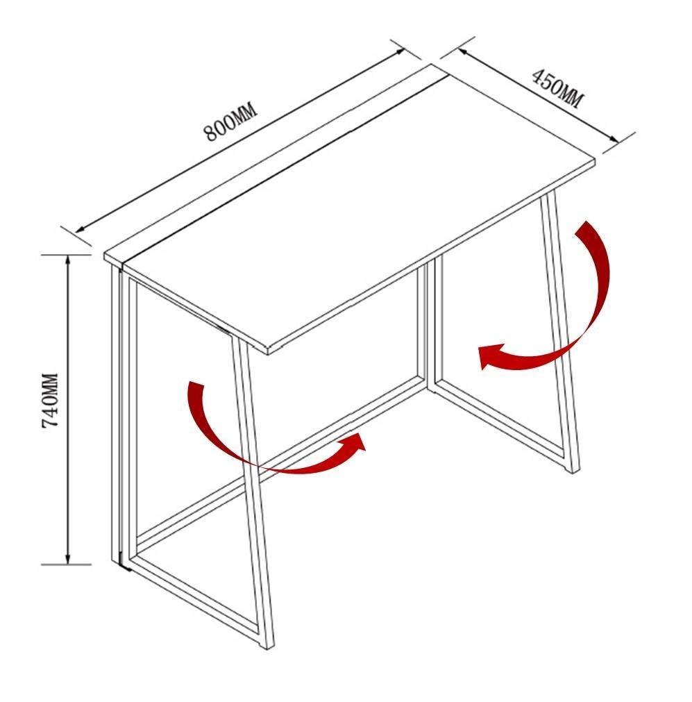 Compact Folding Desk in White (No Assembly)