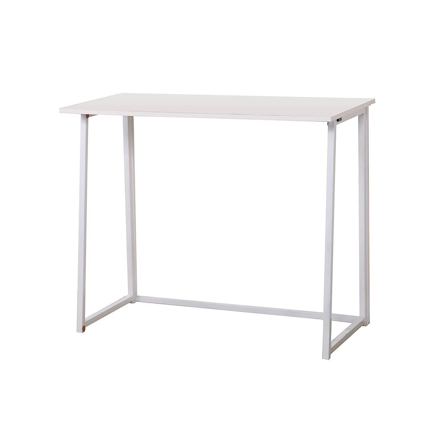 Compact Folding Desk in White (No Assembly)