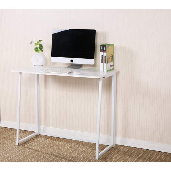 Compact Folding Desk in White (No Assembly) - daals
