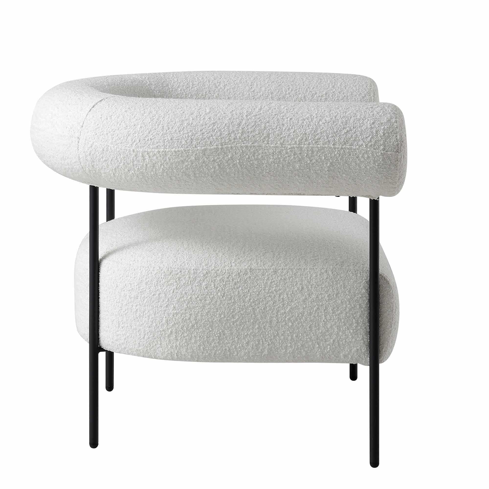 Fulbourn White Boucle Armchair