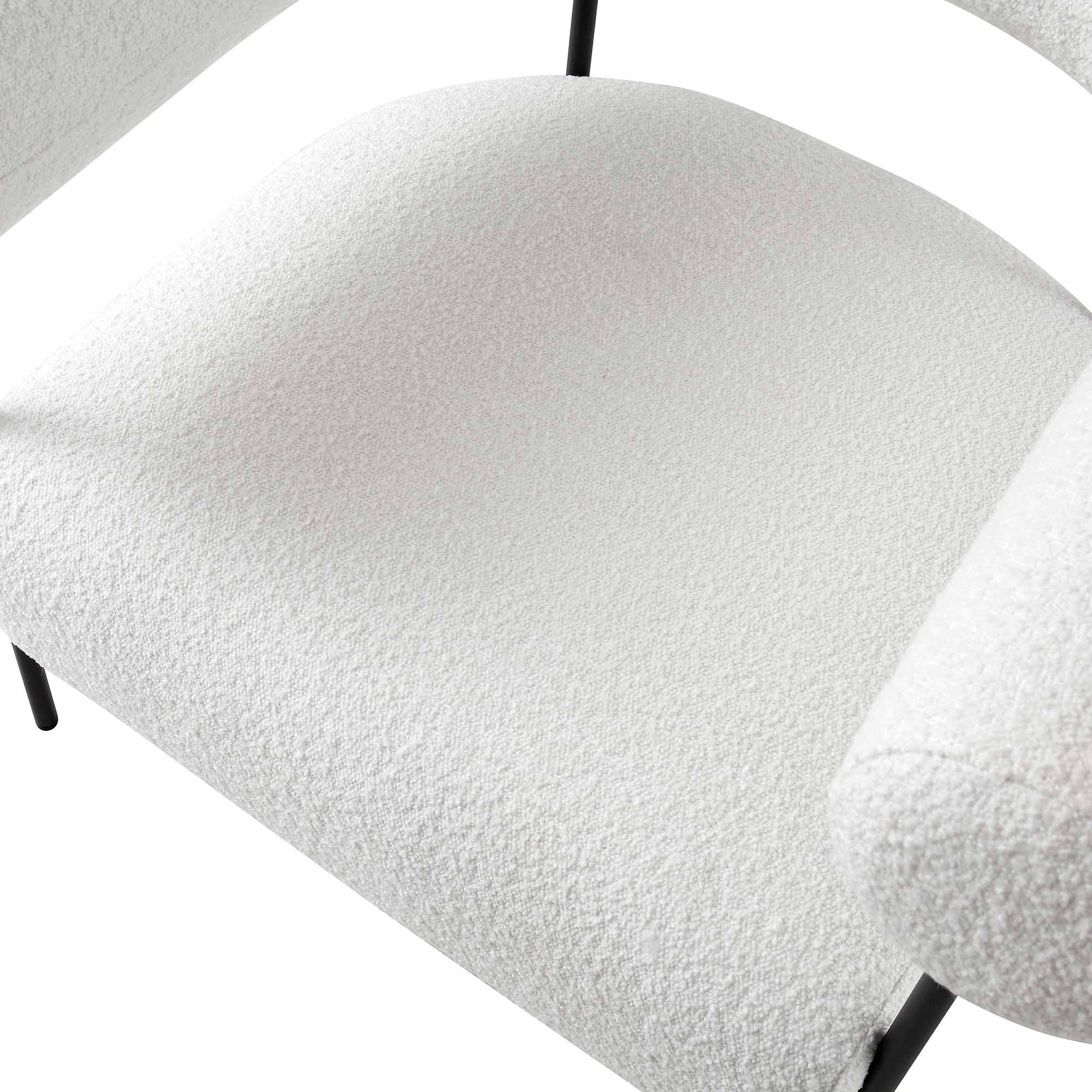 Fulbourn White Boucle Armchair