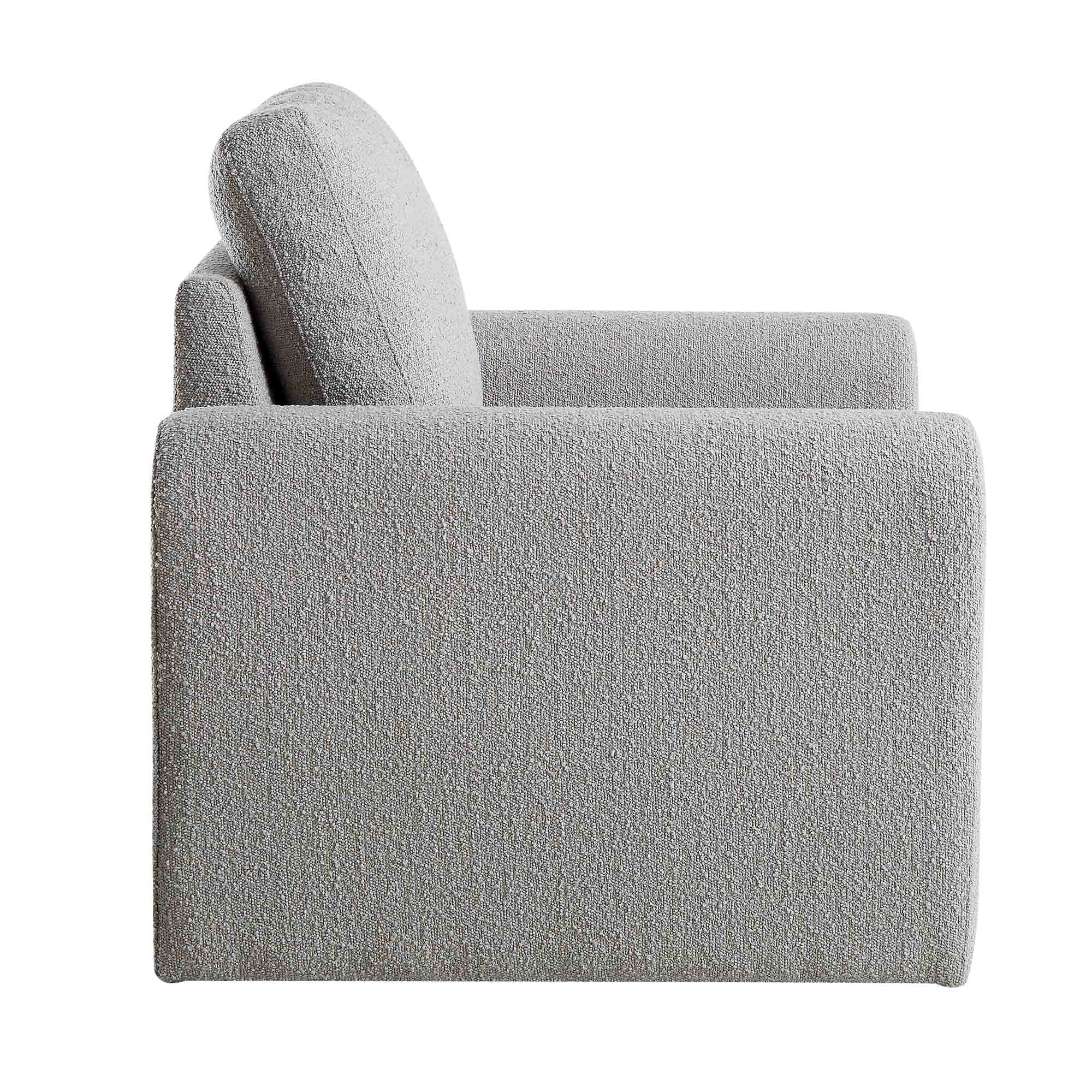 Hampstead Grey Boucle Curved Armchair