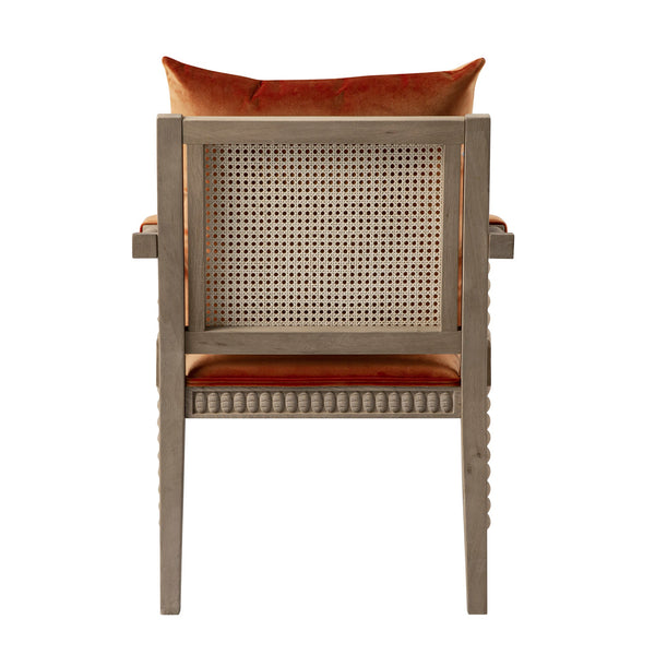 Hemingford Rust Velvet Bobbin Washed Oak Armchair