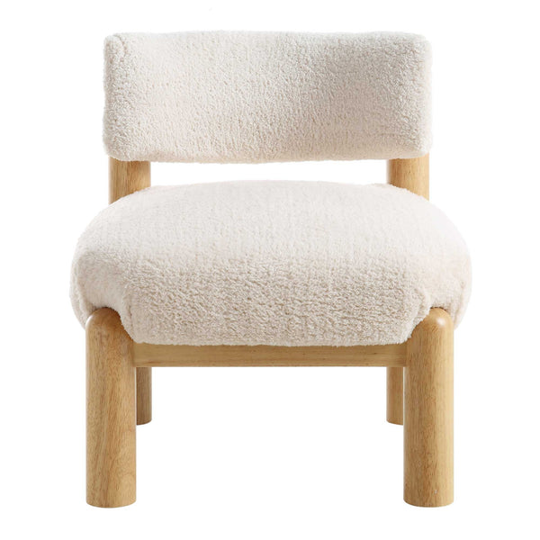 Okja Ecru Sherpa Faux Shearling Accent Chair