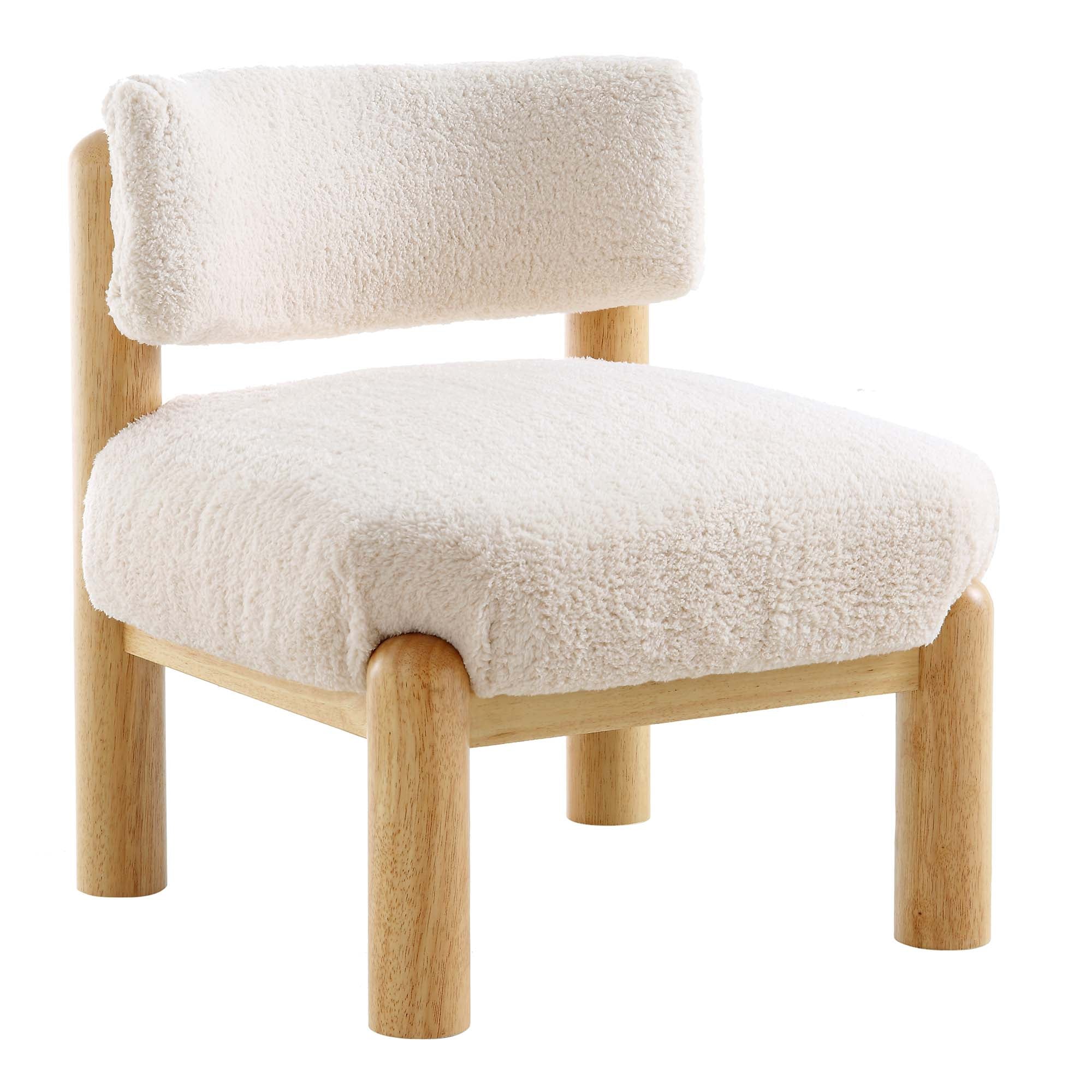 Okja Ecru Sherpa Faux Shearling Accent Chair