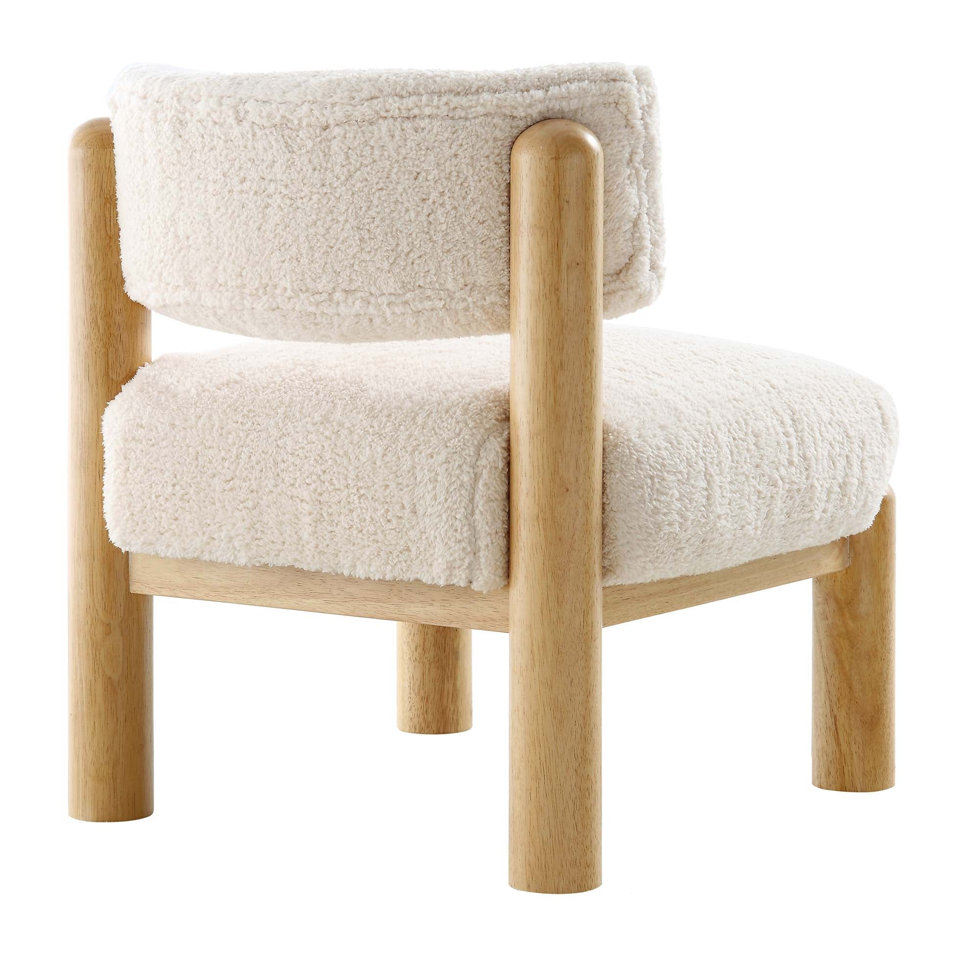 Okja Ecru Sherpa Faux Shearling Accent Chair