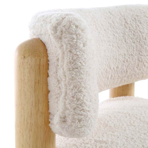 Okja Ecru Sherpa Faux Shearling Accent Chair