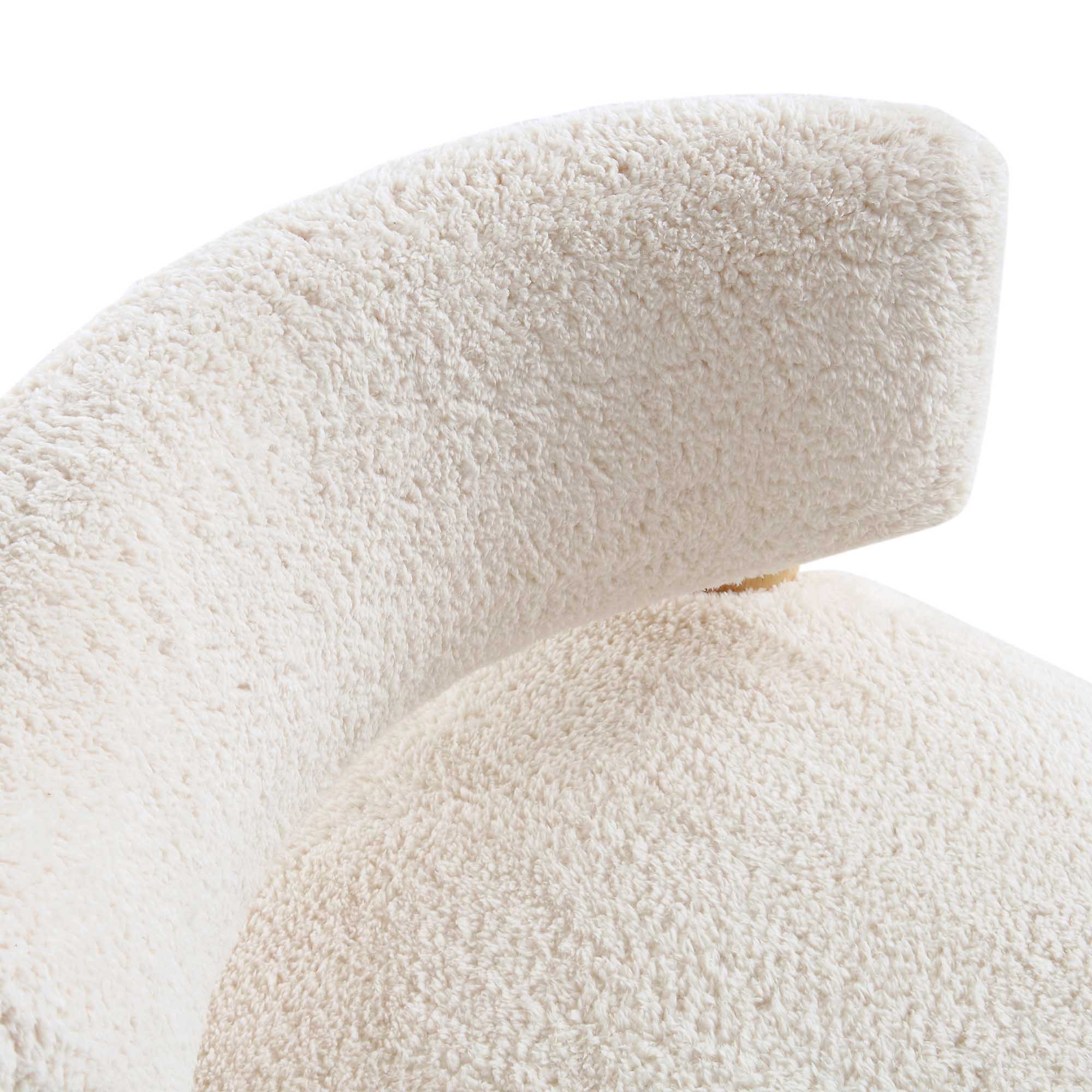 Okja Ecru Sherpa Faux Shearling Accent Chair