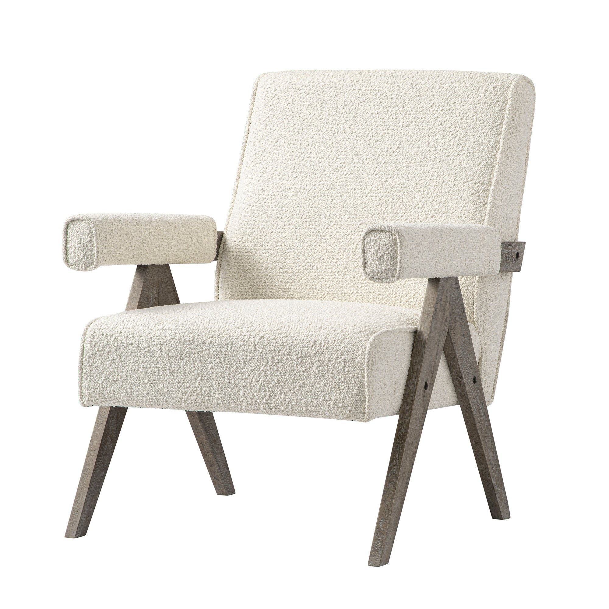 Chinnor Beige Boucle Weathered Oak Frame Accent Chair