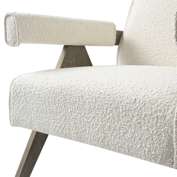 Chinnor Beige Boucle Weathered Oak Frame Accent Chair