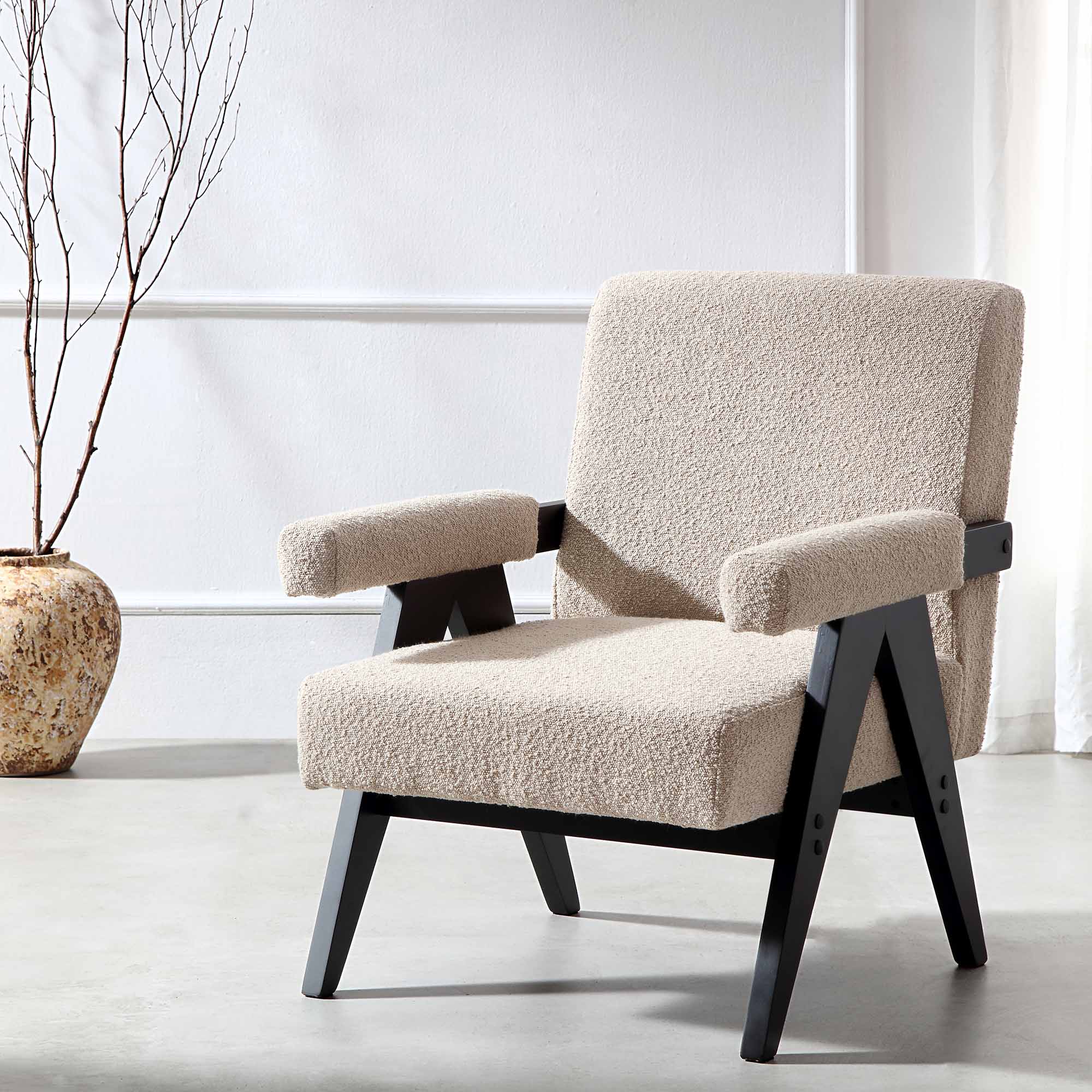 Chinnor Sand Boucle Accent Chair