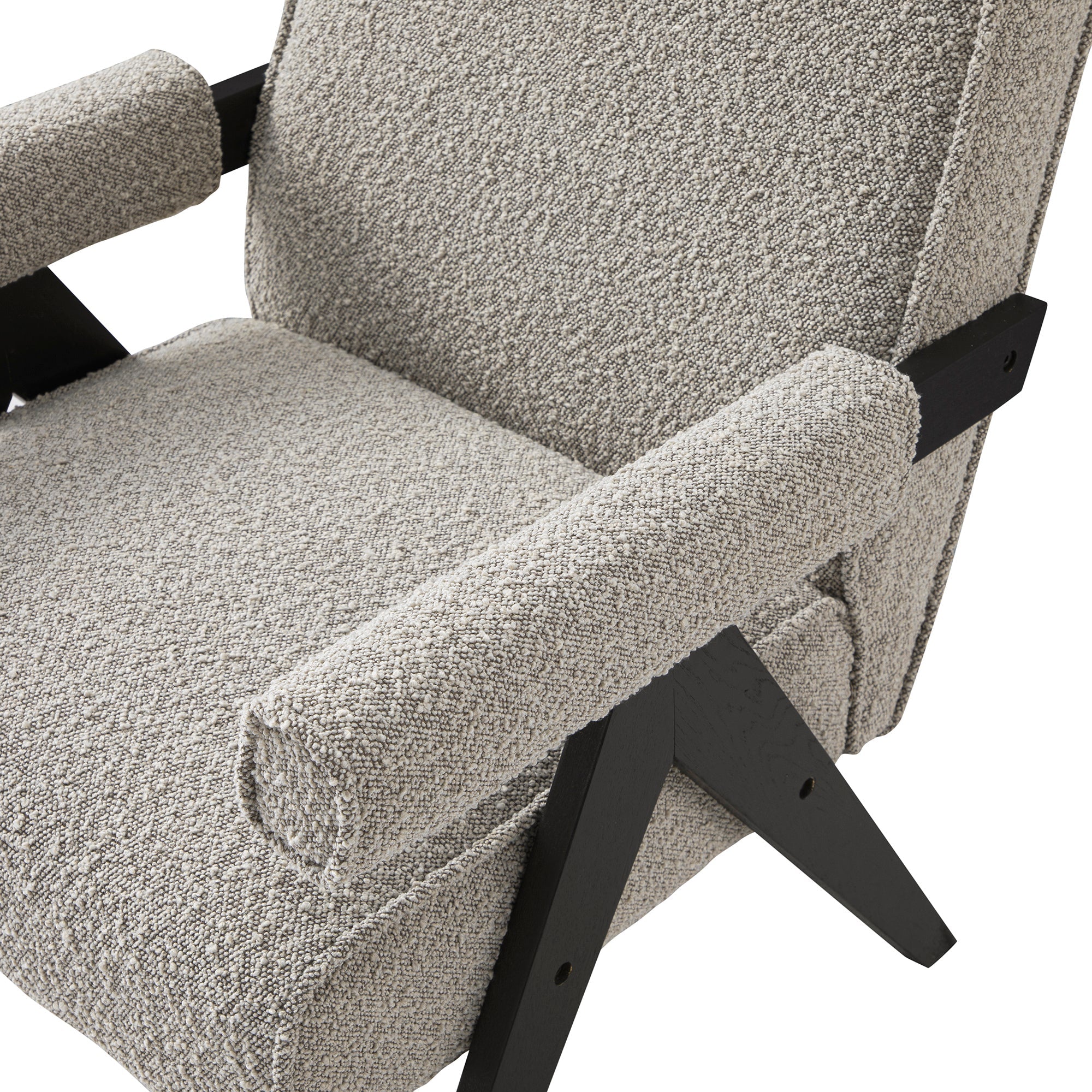 Chinnor Taupe Boucle Black Oak Frame Accent Chair