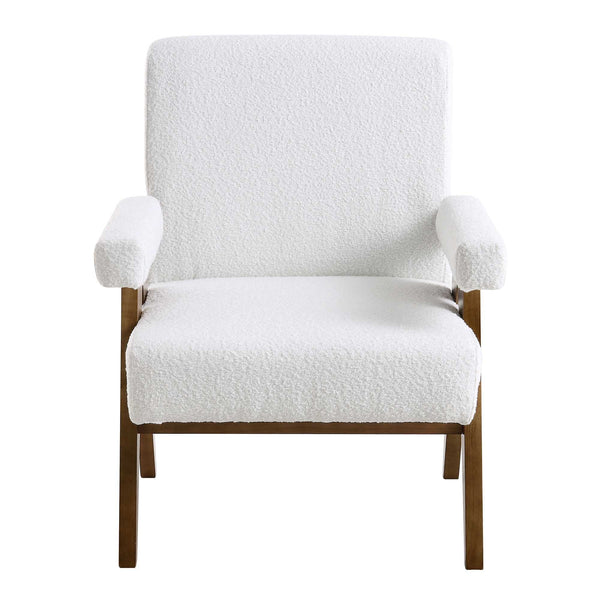 Chinnor White Boucle Accent Chair
