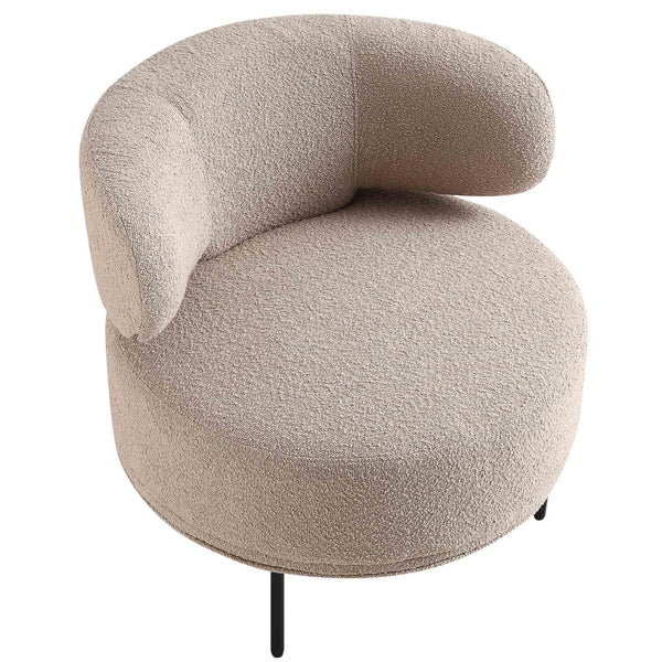 Penn Taupe Boucle Wing Back Accent Chair