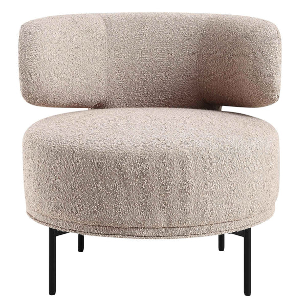 Penn Taupe Boucle Wing Back Accent Chair