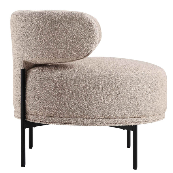 Penn Taupe Boucle Wing Back Accent Chair