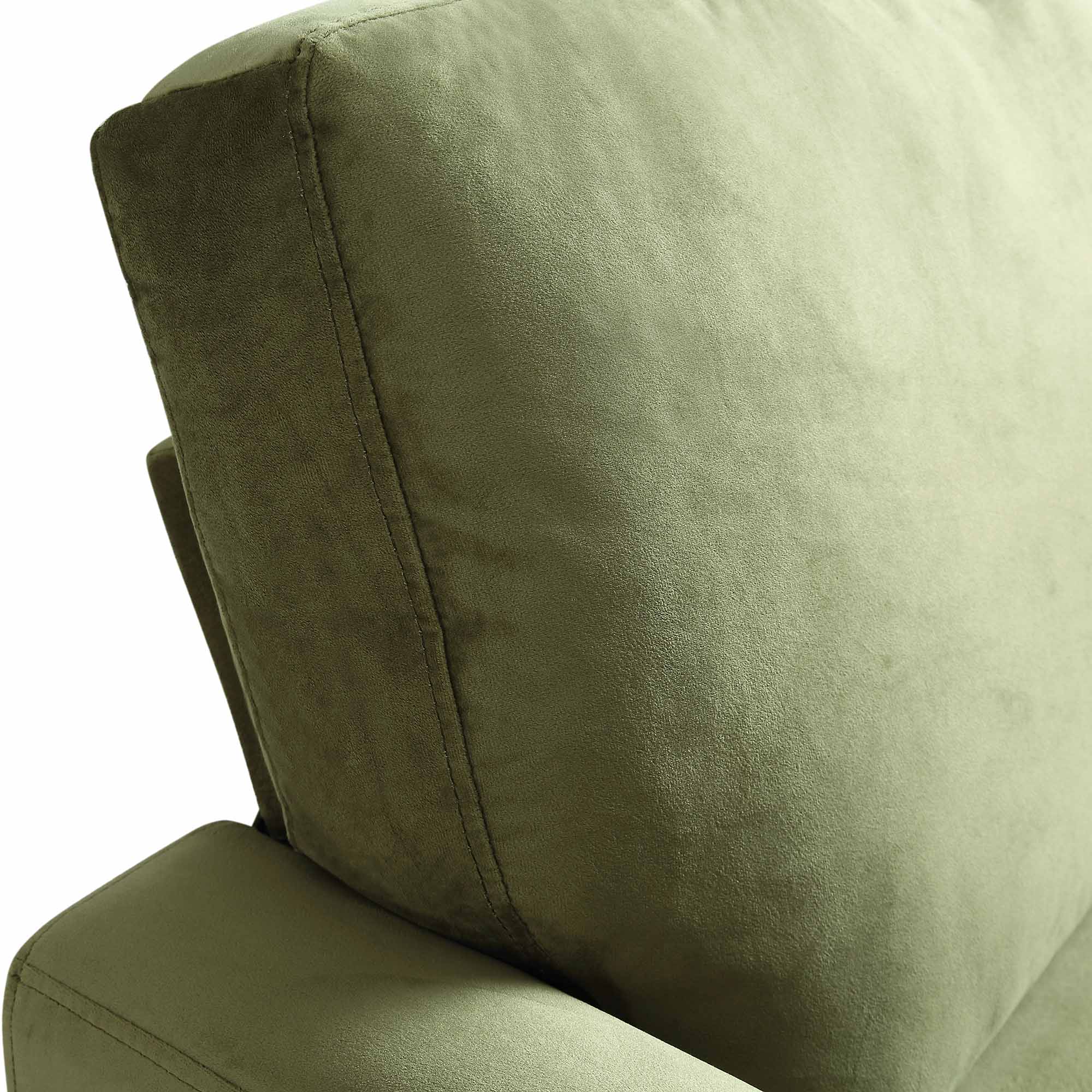 Brigette Olive Green Velvet Armchair with Antique Brass Castor Legs