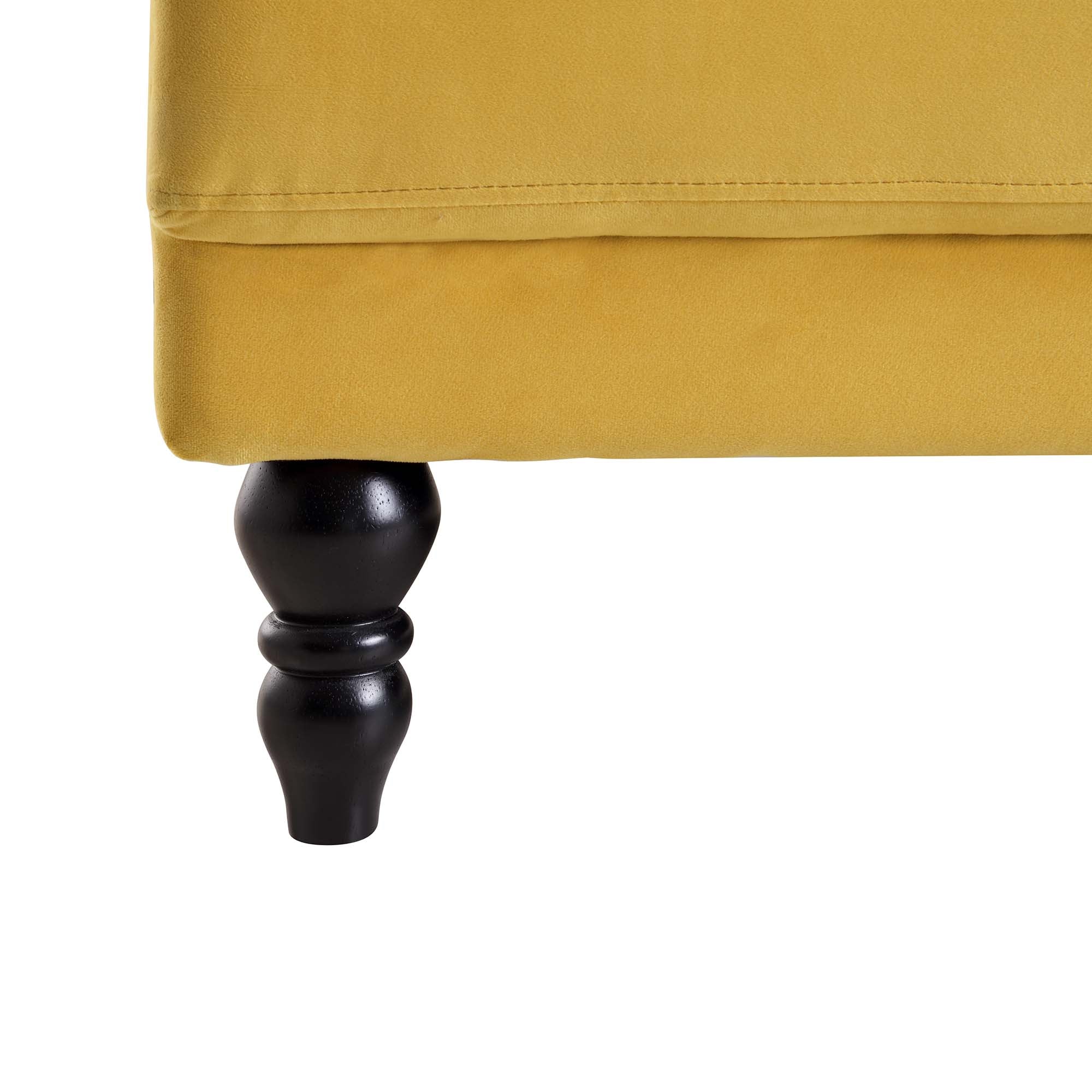 Hanney 3-Seater Chesterfield Sofabed in Mustard Yellow Velvet