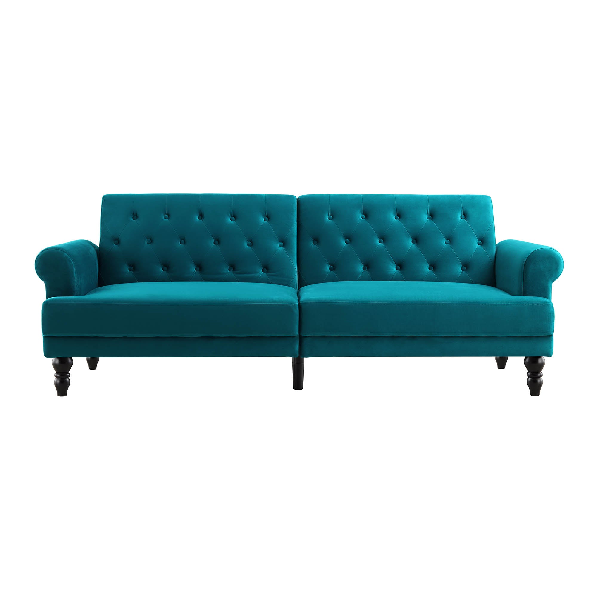 Hanney 3-Seater Chesterfield Sofabed in Teal Velvet
