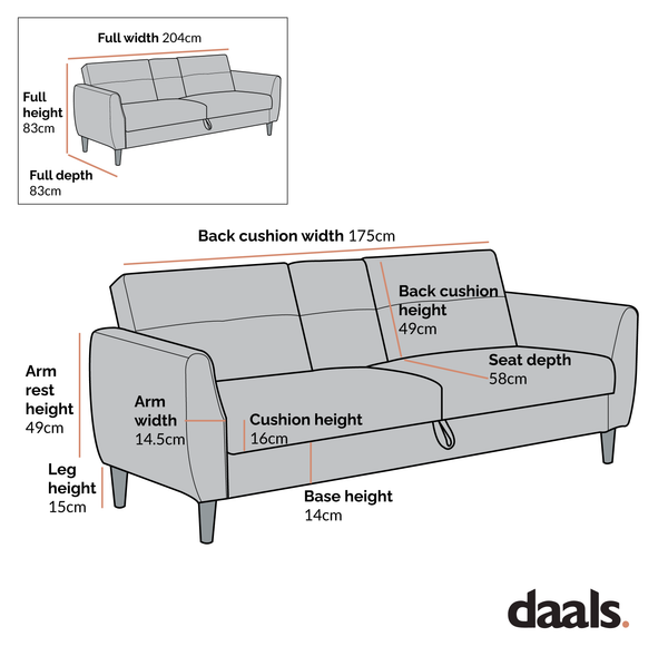 Latimer Light Grey Brushed Fabric 3-Seater Storage Sofa Bed