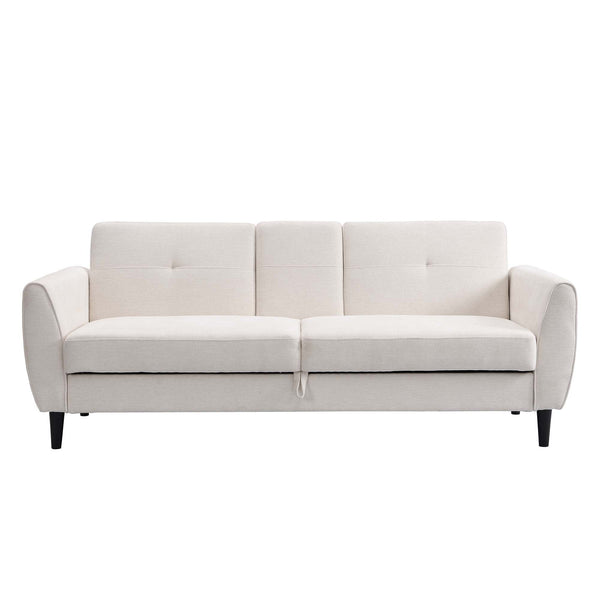 Latimer Beige Woven Fabric 3-Seater Storage Sofa Bed