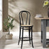 Camille Elm Wood and Rattan Bentwood Counter Stool, Black