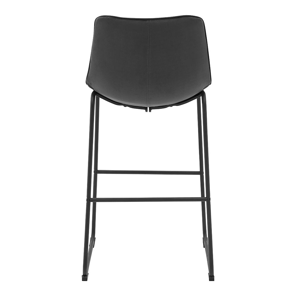 Sutton Set of 2 Barstools with Fluted Back (Grey Velvet)