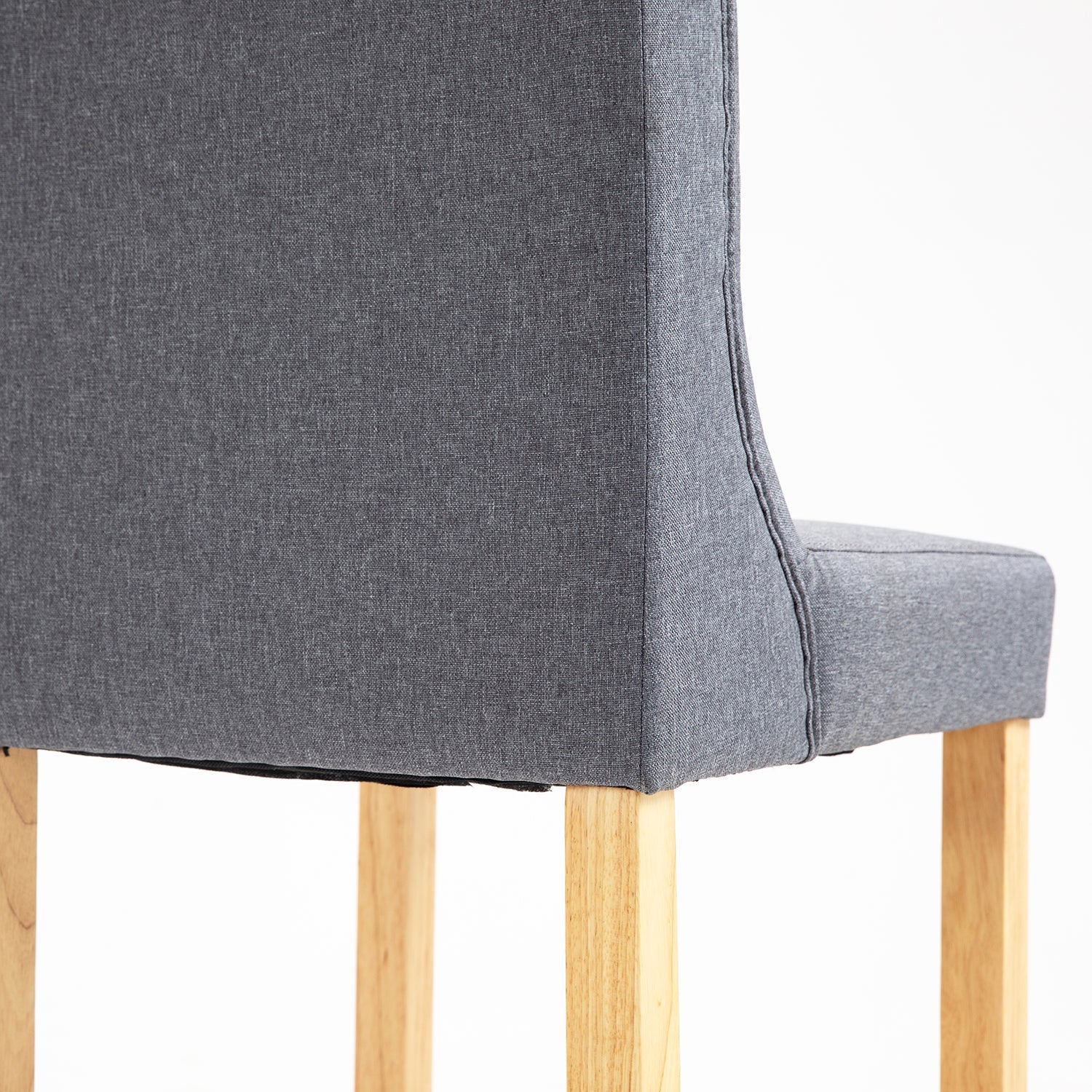 Harbury Set of 2 Buttoned Bar Stools (Light Grey Linen)