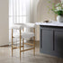 Fulbourn White Boucle Counter Stool with Natural Wood Effect Legs