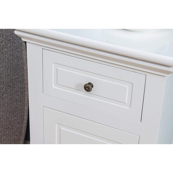 Wood White 1-Door 1-Drawer Bedside Table Nightstand Cabinet - daals