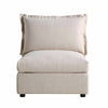 Byron Pillow Edge Beige Fabric Modular Sofa, 1 Seater Armless
