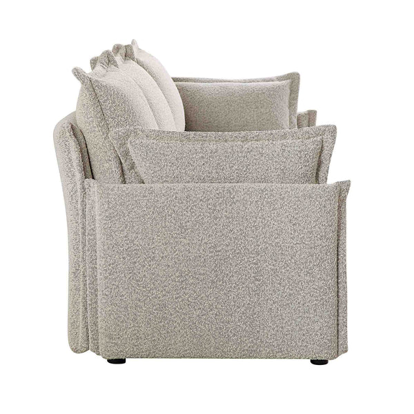 Byron Pillow Edge Mist Grey Boucle Modular Sofa, 3-Seater