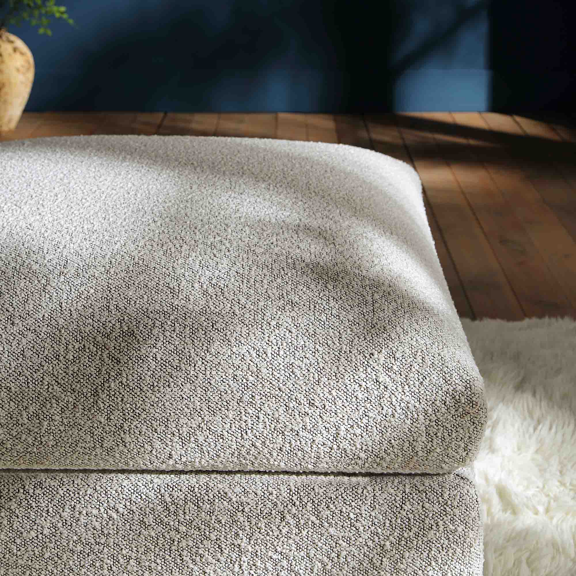 Byron Mist Grey Boucle Pouffe