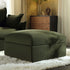 Byron Moss Green Velvet Fabric Pouffe
