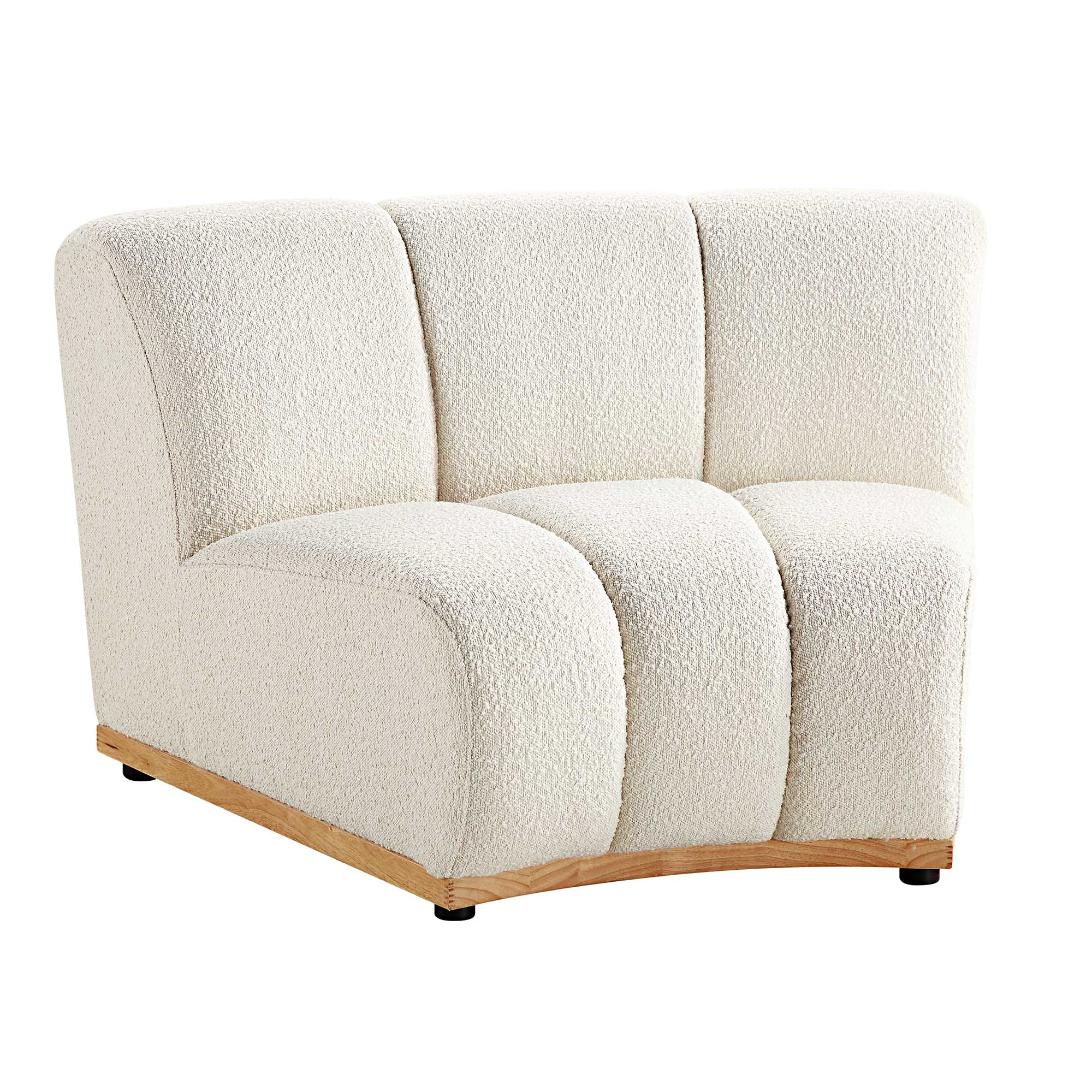 Granvia Ecru Boucle Modular Sofa, 1-Seater Curved Sofa
