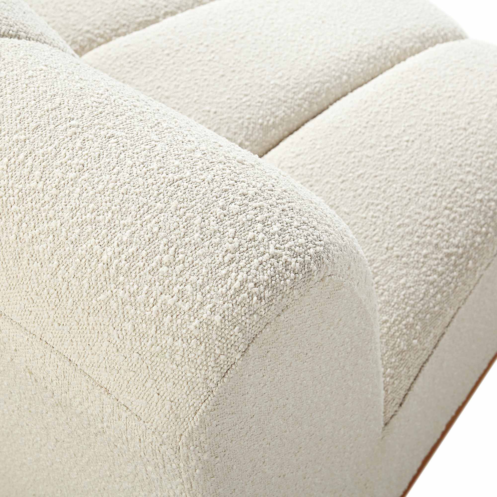 Granvia Ecru Boucle Modular Sofa, 1-Seater Curved Sofa