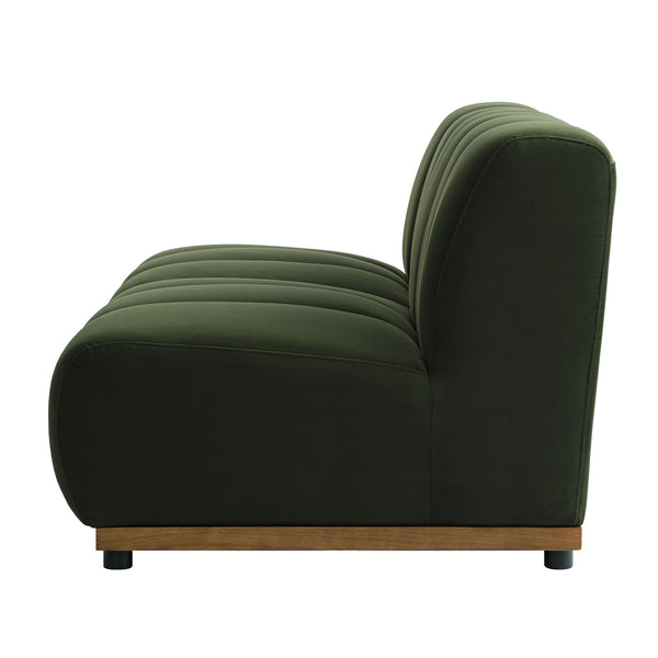 Granvia Moss Green Velvet Modular Sofa, 2-Seater Sofa