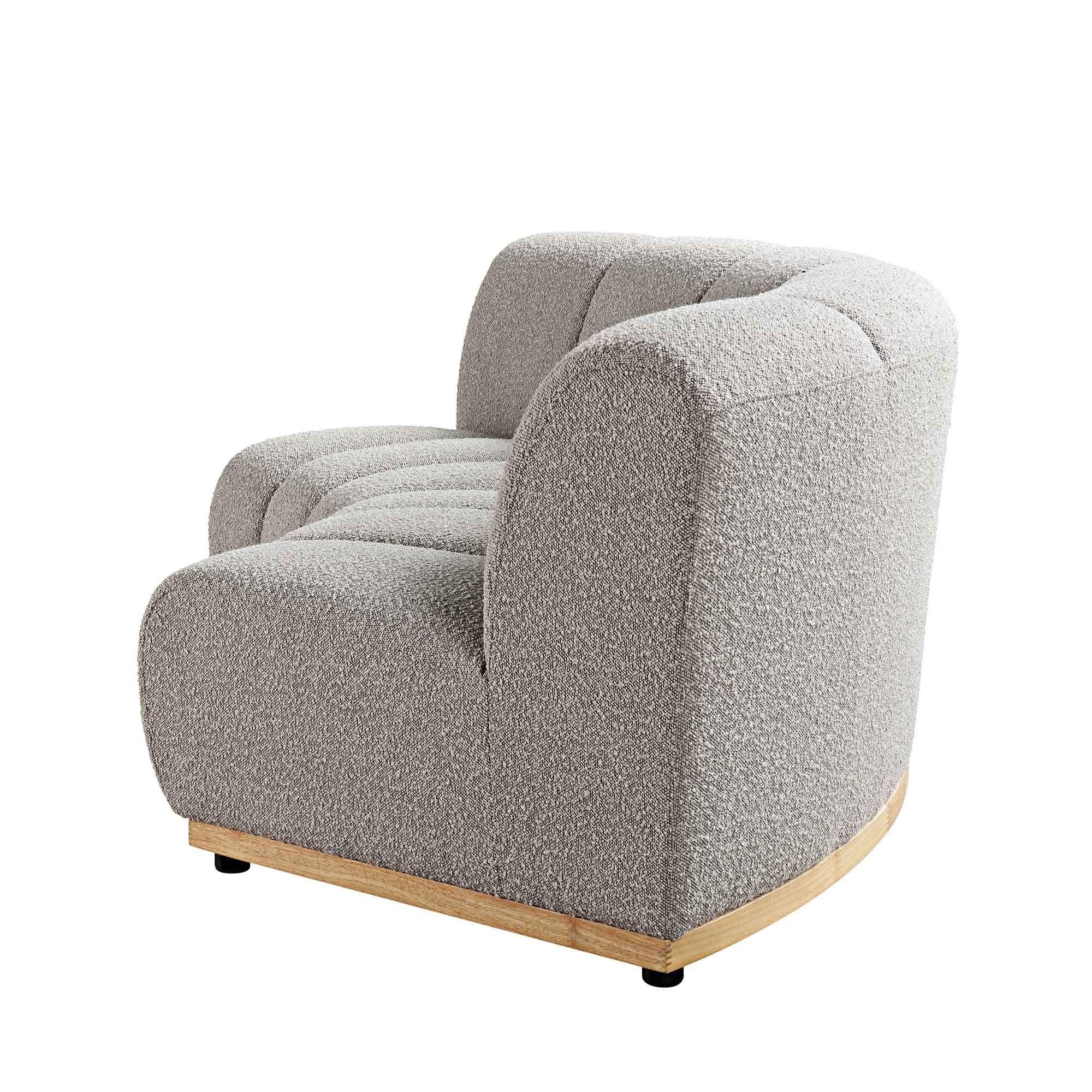 Granvia Taupe Boucle Modular Sofa, 2-Seater Curved Sofa