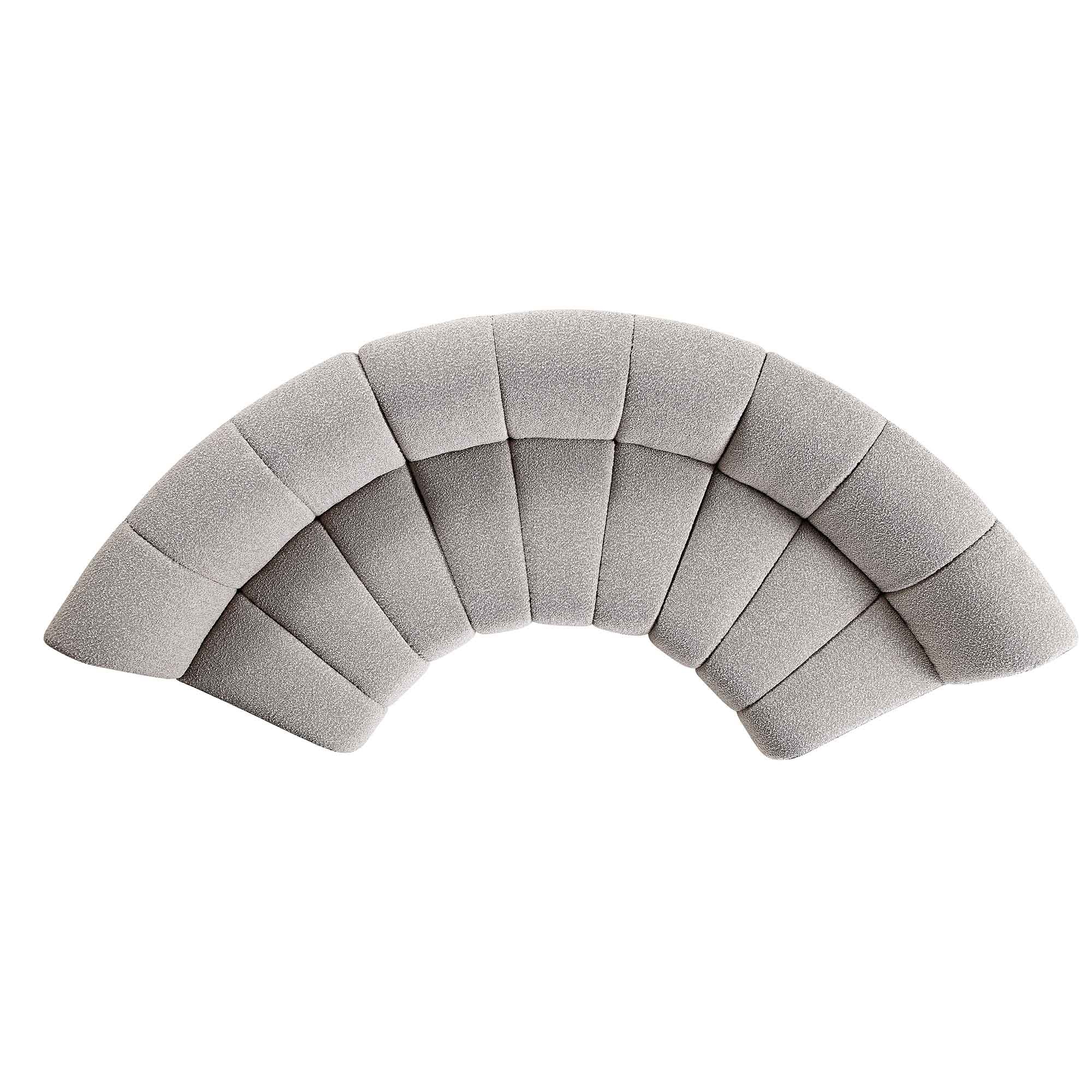 Granvia Taupe Boucle Modular Sofa, 3-Seater Curved Sofa