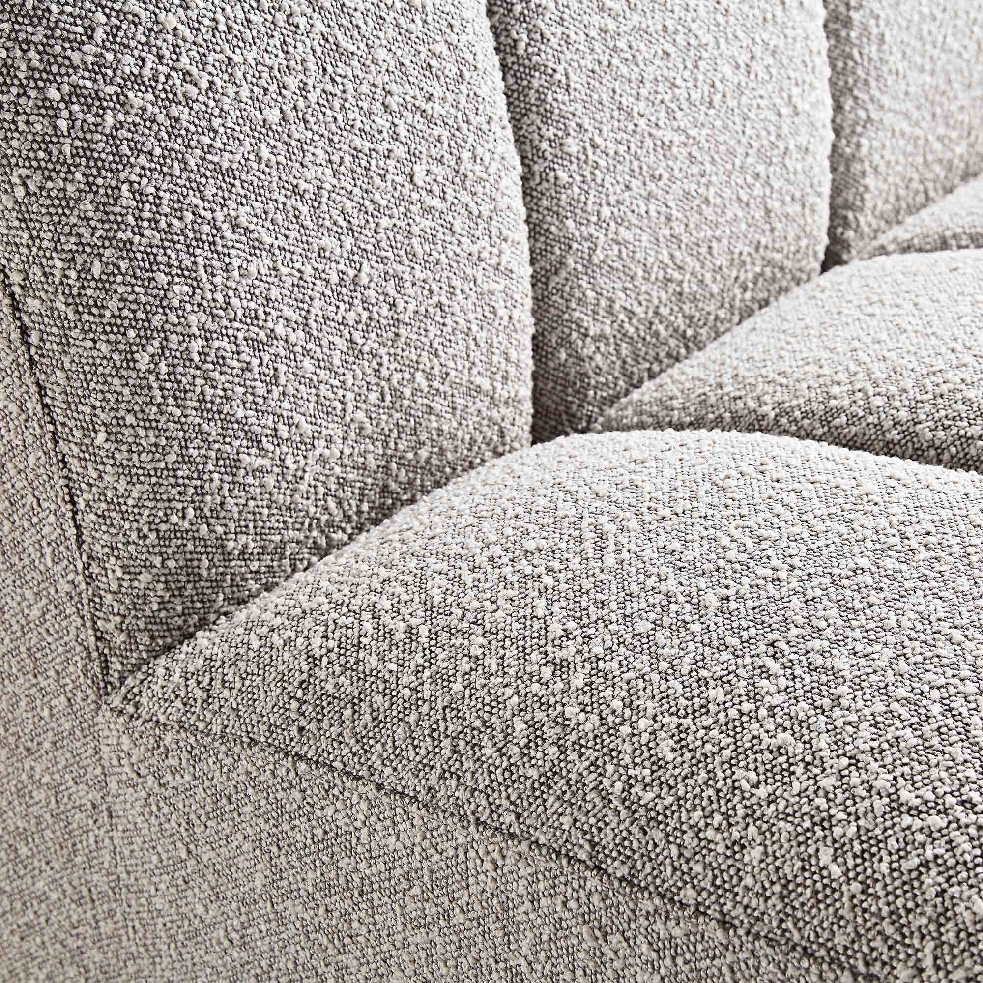 Granvia Taupe Boucle Modular Sofa, 3-Seater Curved Sofa