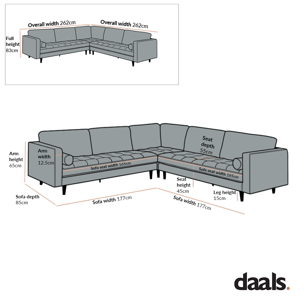 Henrietta 5+Seater Corner Sofa, Spiced Honey Chenille
