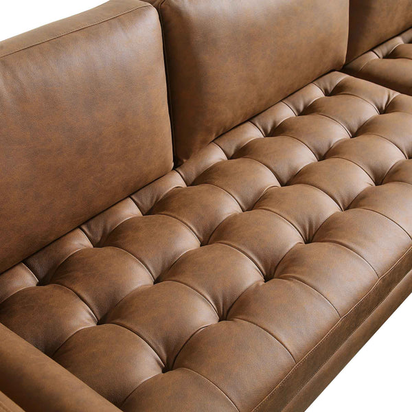 Henrietta Tan Faux Suede Grand 4-Seater Chaise End Sofa, Left Hand Facing