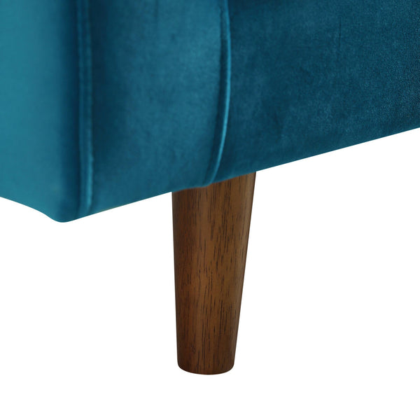 Henrietta Teal Velvet Grand 4-Seater Chaise End Sofa, Right Hand Facing