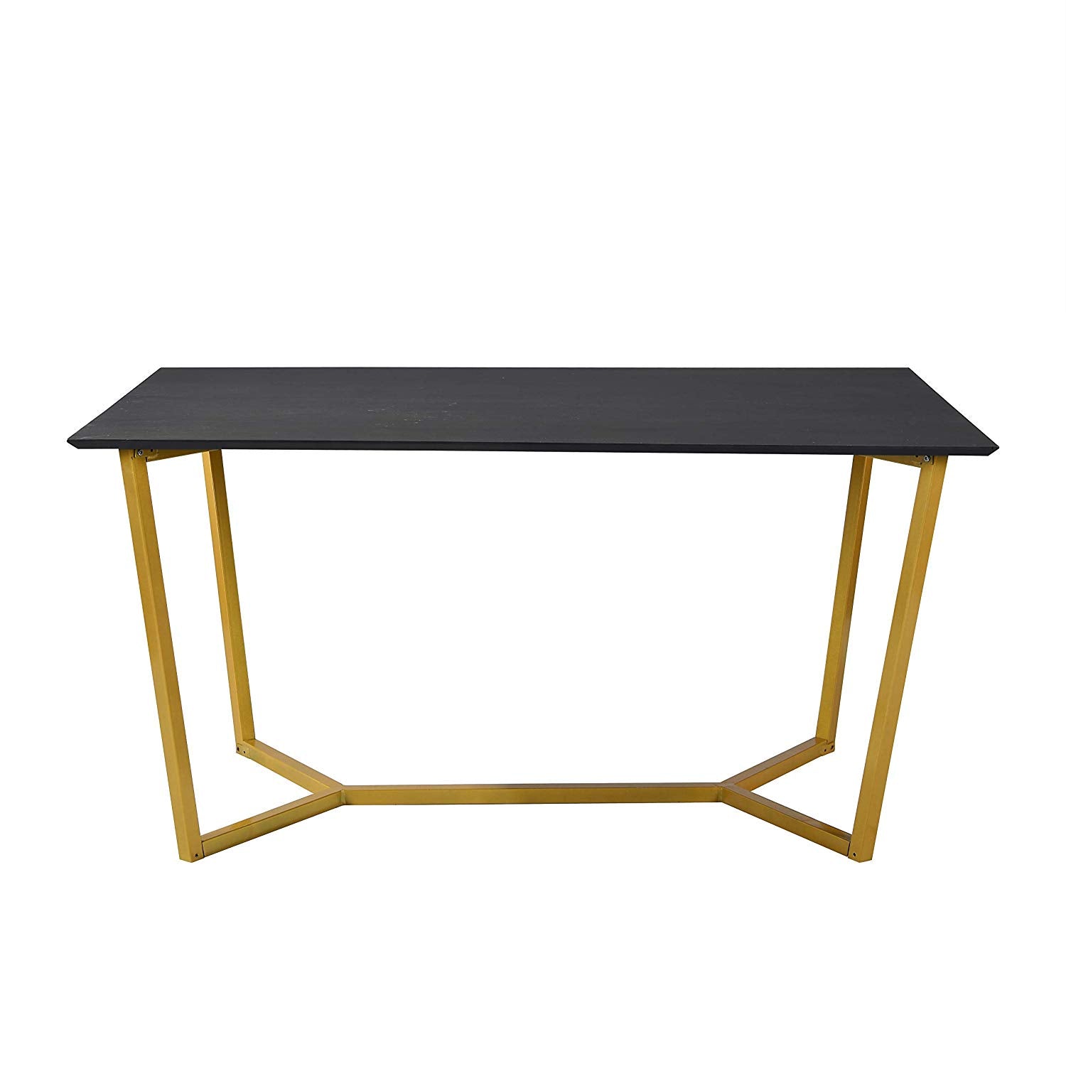 SIERRE 6 Seater Dark Oak Dining Table with Geometric Metal Legs