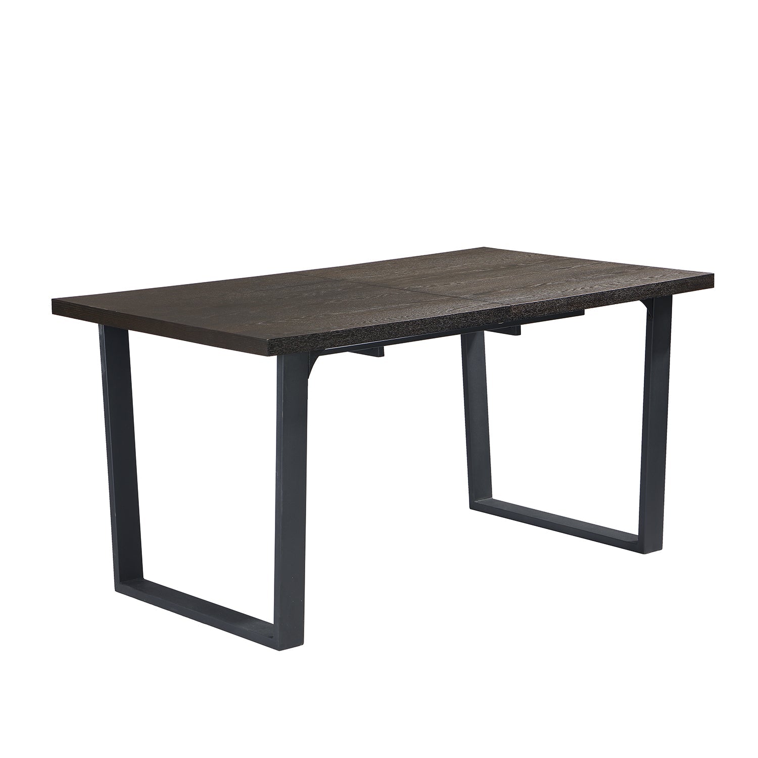 BERN 6-8 Seater Dark Oak Extending Dining Table with Metal Legs