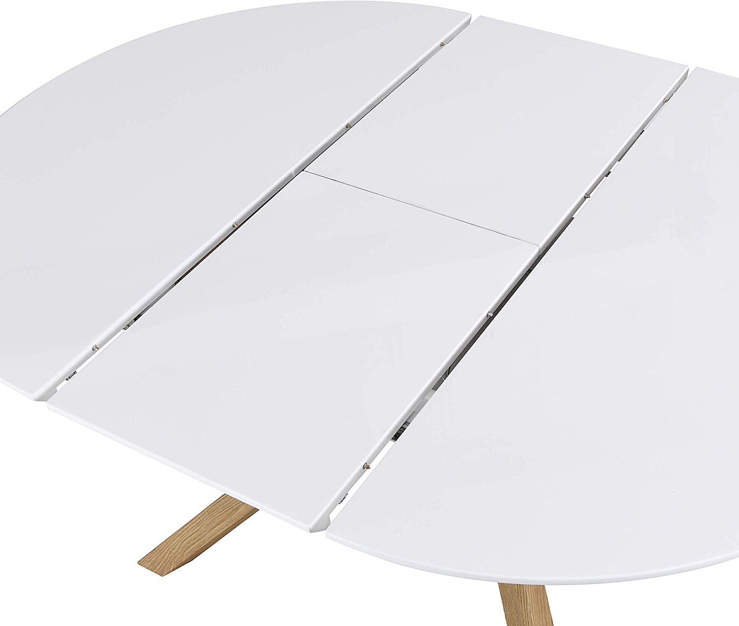 Grenchen Round to Oval 4 to 6-Seater White High Gloss Extendable Dining Table