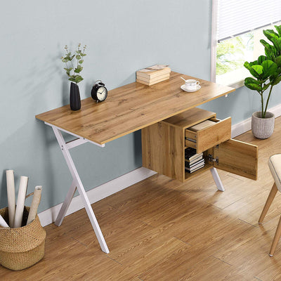 SION Desk with Drawer & Cupboard Oak