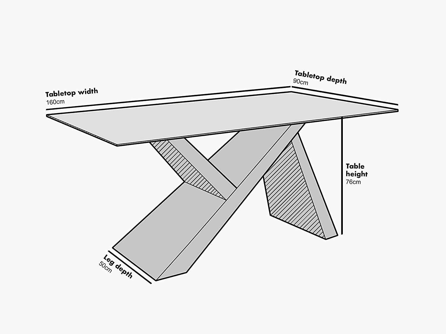 Orillia Oak Effect 160 cm Dining Table  with White Top