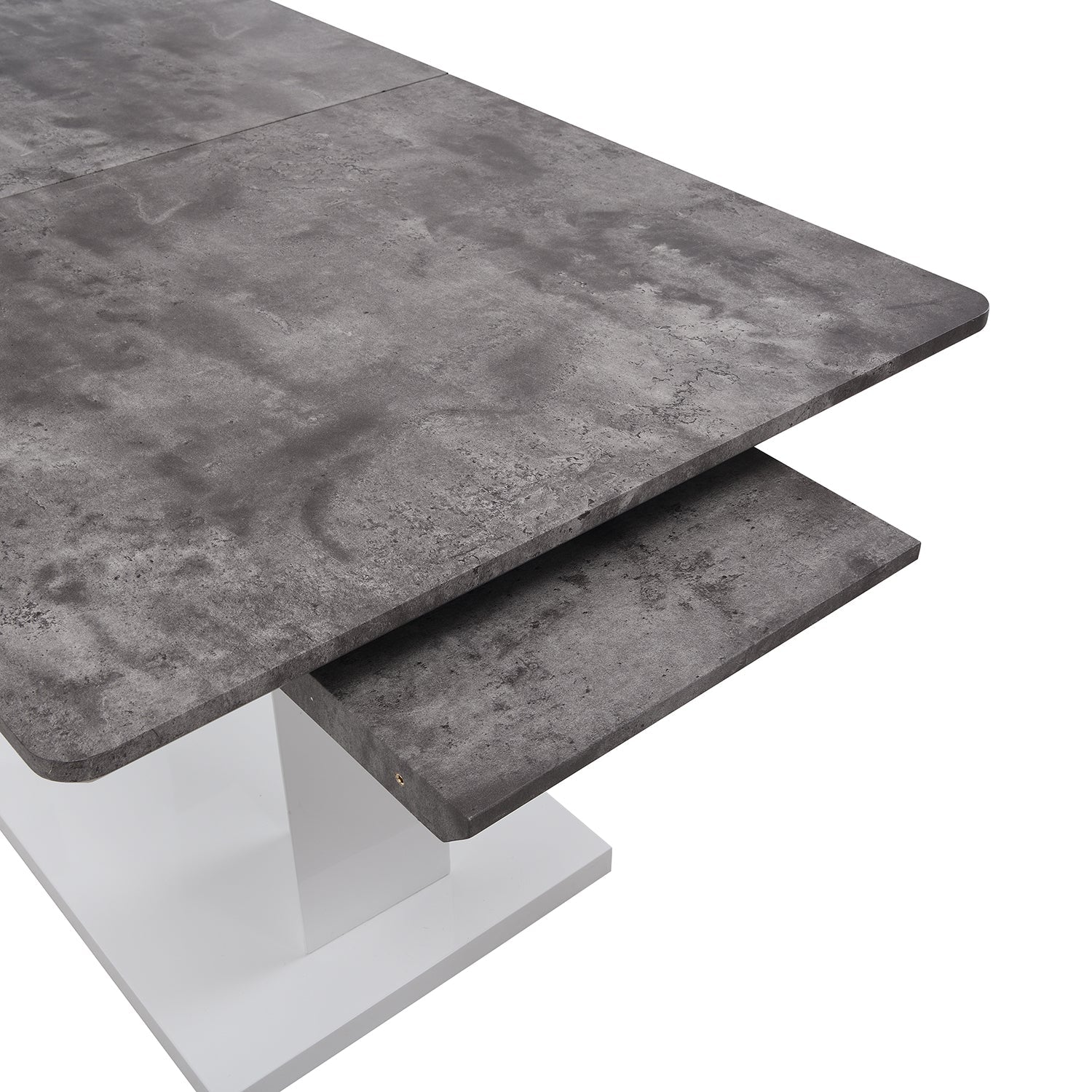 Goswell Concrete Effect Extending Dining Table 6 to 8 Seater